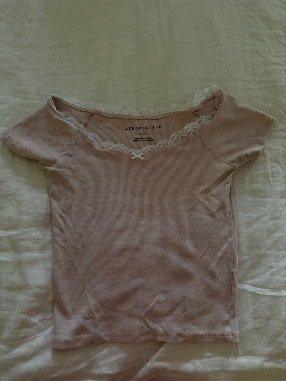 Bundle: Aeropostale  Pink Ribbed Short Sleeve Top &  White Floral Graphic tank - Picture 4 of 5